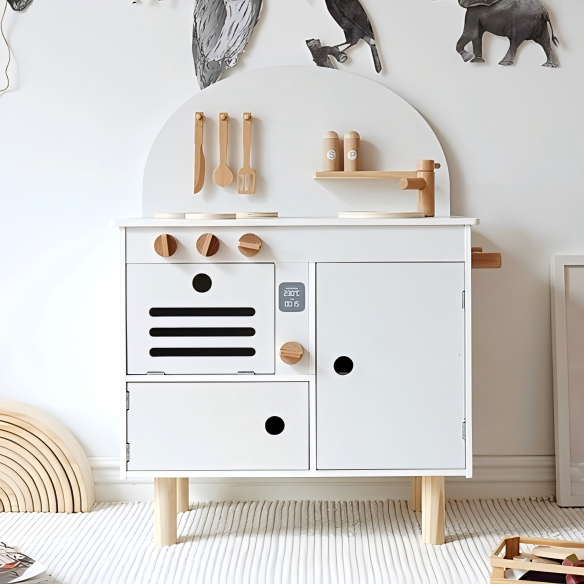 Compact Wooden Play Kitchen